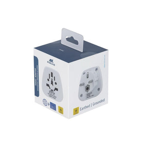 Rivacase PS4100 W00 adattatore per presa di corrente Tipo C (Europlug) Tipo G (UK) Bianco