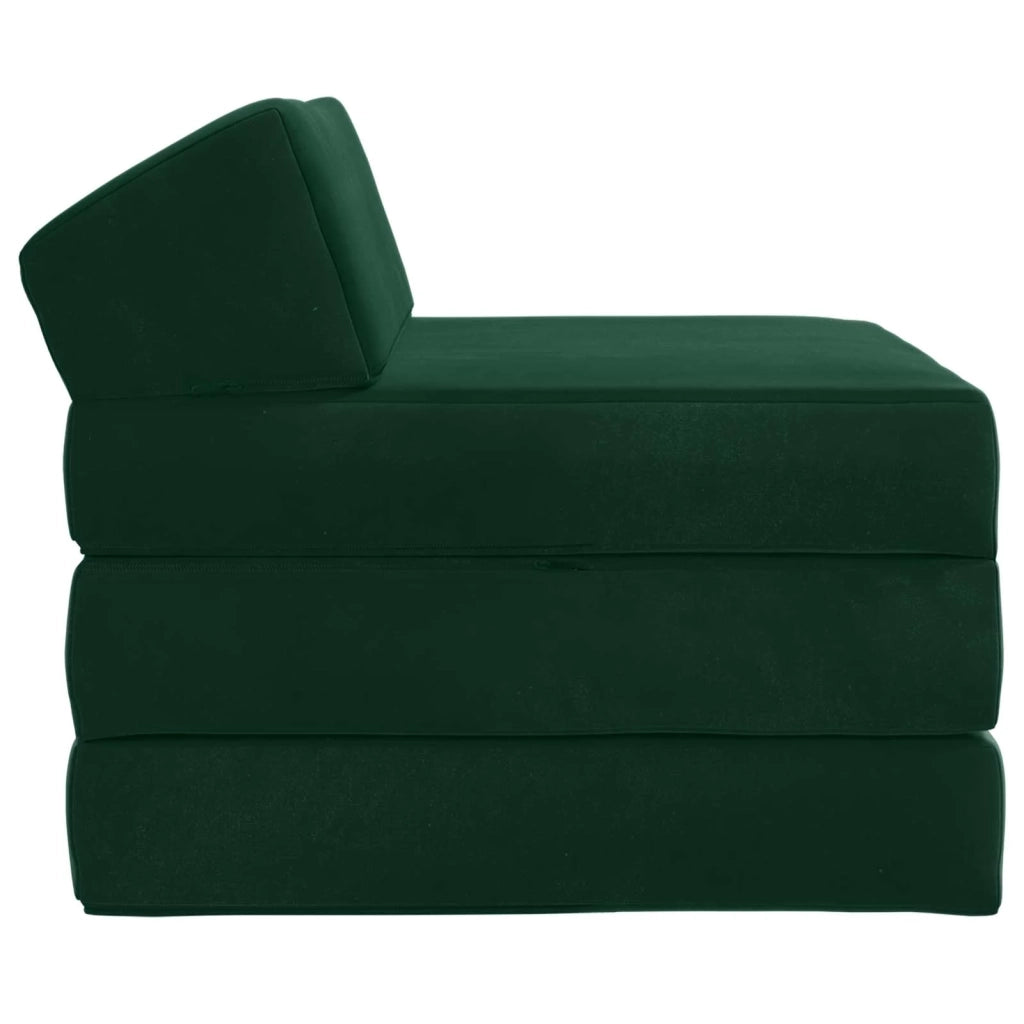 Divano Letto Pieghevole Verde Scuro 200 x 70 x 10 cm Velluto