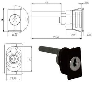 OMR 163395q Serratura Mobili Applicazione Perno Verticale