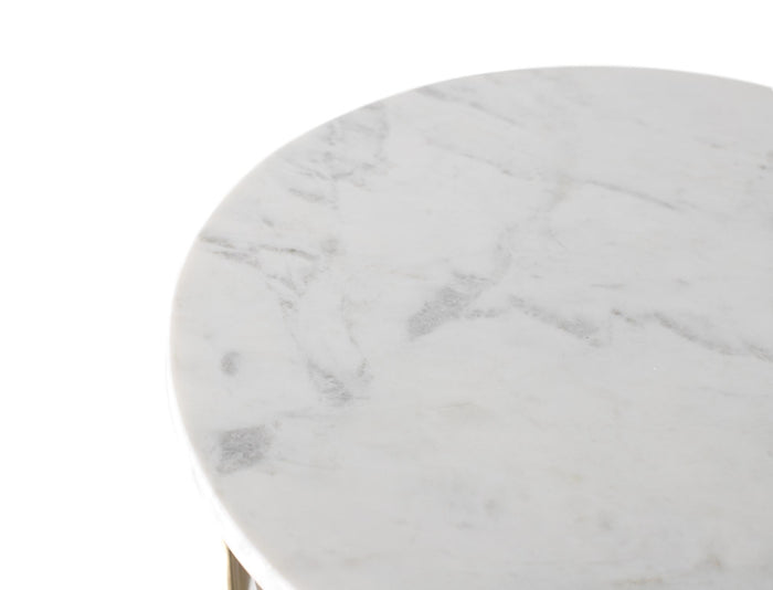 Tavolino da caffè in marmo e alluminio realizzato a mano.