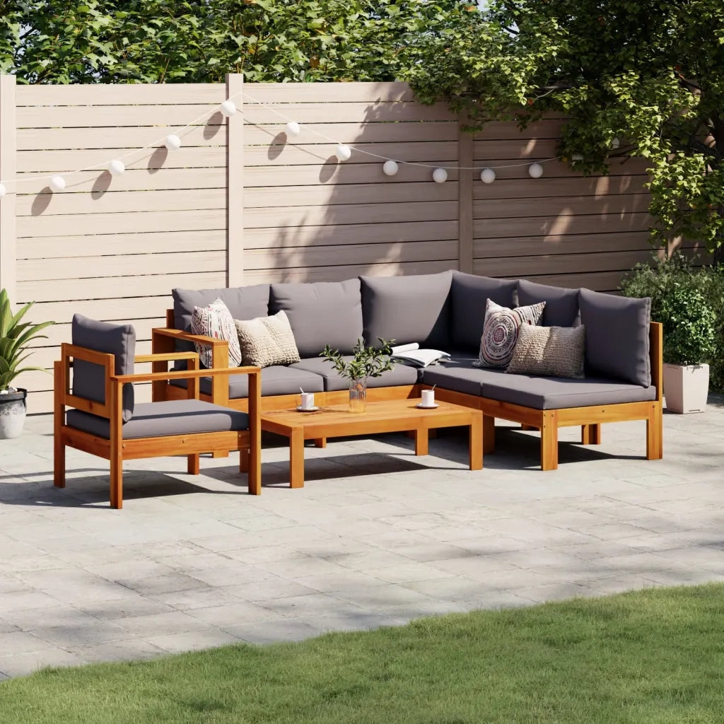 Set Divano da Giardino 5 pz con Cuscini Legno Massello Acacia 3214871