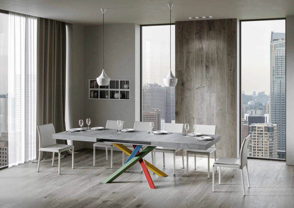 Tavolo Allungabile 200-304x90x77 cm Volantis Cemento Telaio 4B