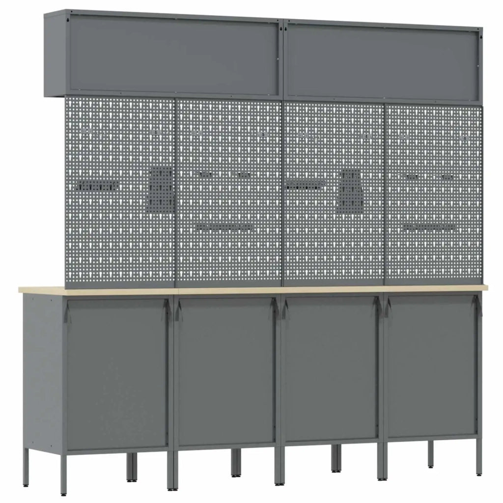 Set di mobili da lavoro con cassetto con blocco 10 pcs Nero 3321486