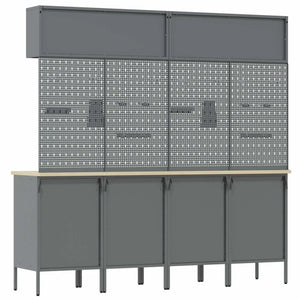 Set di mobili da lavoro con cassetto con blocco 10 pcs Nero 3321486