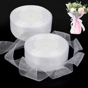 Organza-lint decorativo - Lint trasparente e brillante - Bianco - Ideale per matrimoni e feste