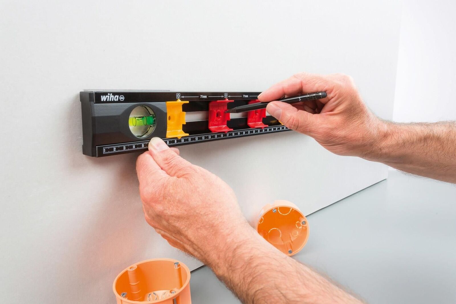 Wiha 42074 livella 0,4 m Nero, Arancione, Rosso