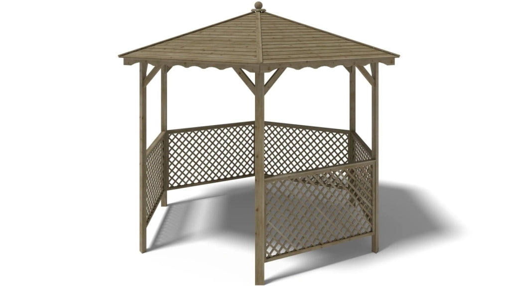 Gazebo da giardino tettoia parasole 3.38x2.79 m – Impregnato - ALT140 - ALTANKA