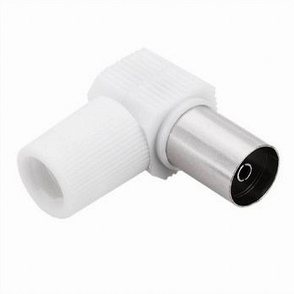 Trade Shop - Set 2 Pz Connettore Antenna Tv Angolato 90° Femmina Adattatore Per Cavo Tv C-088 -