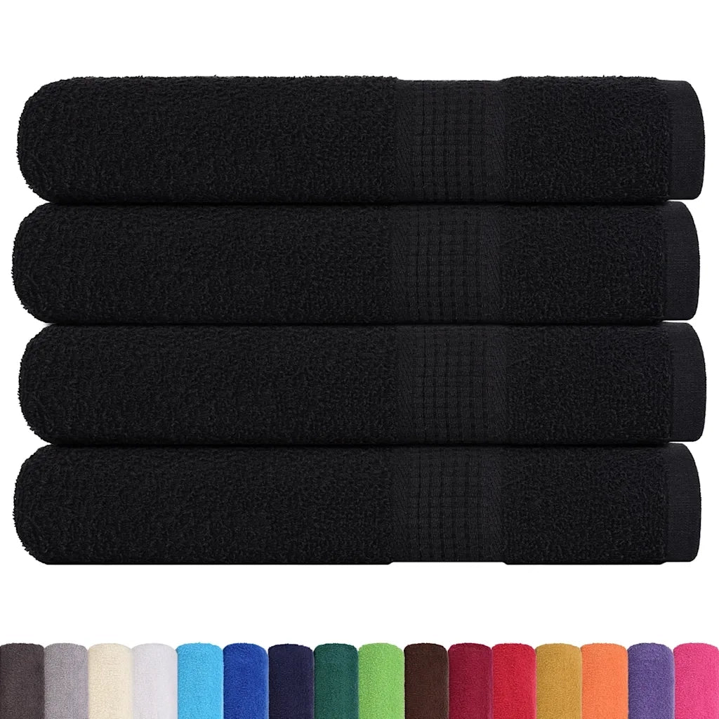 vidaXL Asciugamani per Sauna 4 pz Neri 80x200cm 360g/m² 100% Cotone