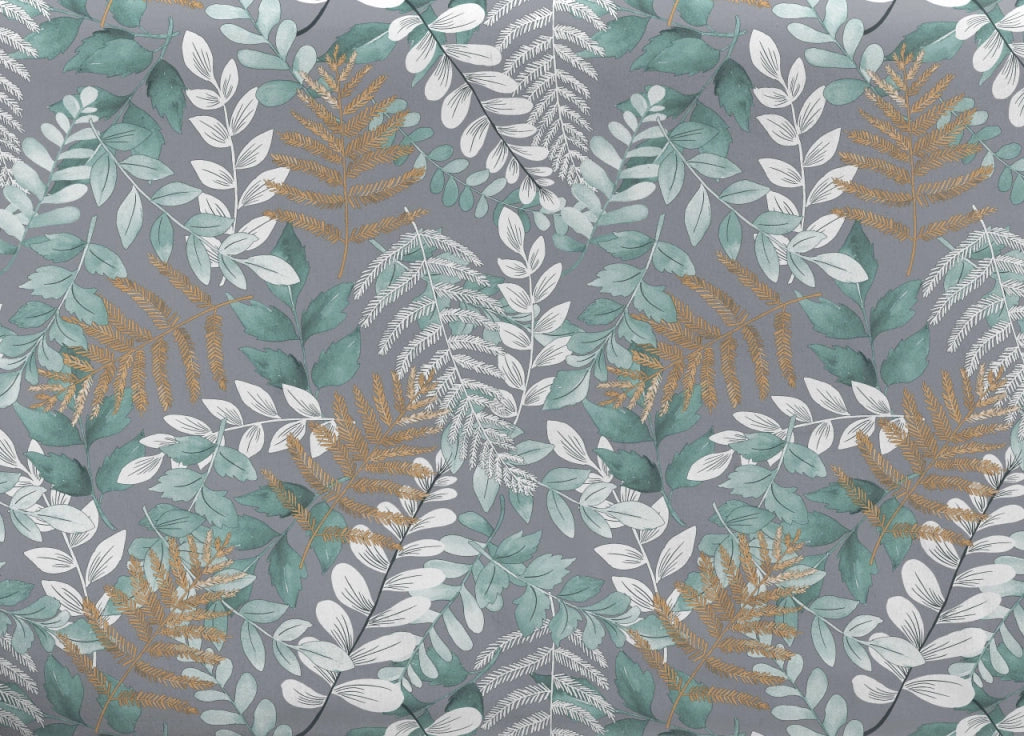 Telo Arredo Granfoulard Copritutto Salvadivano 100% Cotone Disegno Foglie - Matrimoniale - Foglie