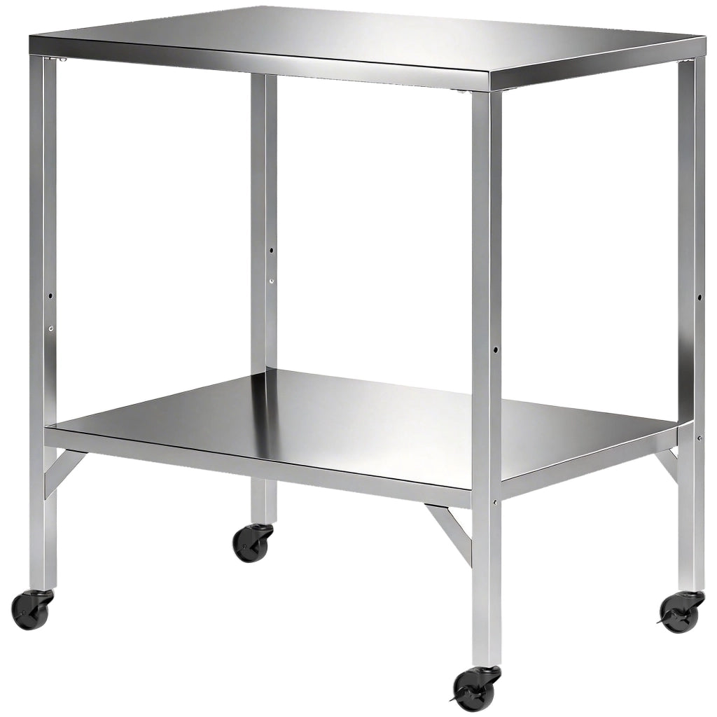 Carrello Barbecue con Piano di Lavoro ¨C Minimal ¨C Argento Acciaio Inox 85x60x92 cm
