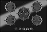 Oranier GKH 2784 Piano cottura 5 Fuochi a Gas da Incasso Larghezza 75 cm Griglie in Ghisa colore Nero