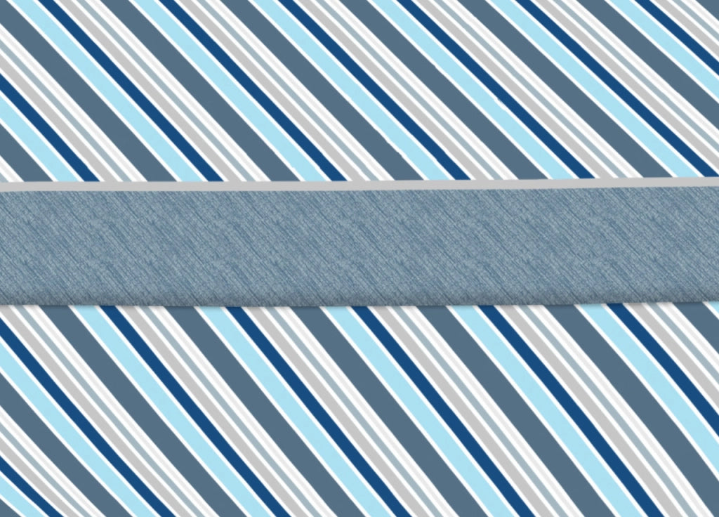 Completo Lenzuola Stiro Facile 100% Cotone Made Italy Effetto Seta Disegno Cross - Matrimoniale - Azzurro