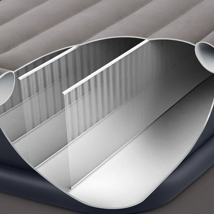 Intex 64136ND Materasso Dura-Beam Pillow Rest Deluxe Matrimoniale Bicolore con Pompa Elettrica Incorporata 152x203x42 cm