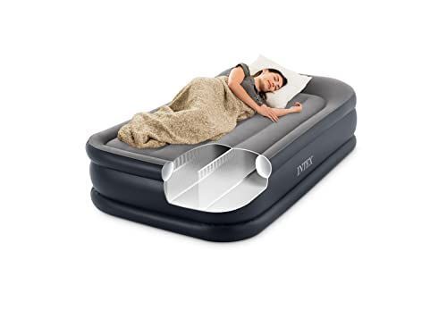 Intex 64132ND Materasso Dura-Beam Pillow Rest Deluxe Singolo Bicolore con Pompa Elettrica Incorporata 99x191x42 cm Single Singolo Versione 2023