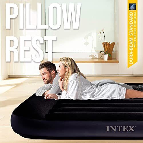 Intex 64148N Materasso Dura-Beam Pillow Rest Piazza e Mezza con Pompa Elettrica Incorporata 137x191x25 cm 137x191x25 cm Piazza e Mezza Versione 2023