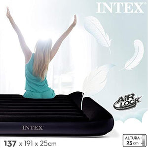 Intex 64148N Materasso Dura-Beam Pillow Rest Piazza e Mezza con Pompa Elettrica Incorporata 137x191x25 cm 137x191x25 cm Piazza e Mezza Versione 2023