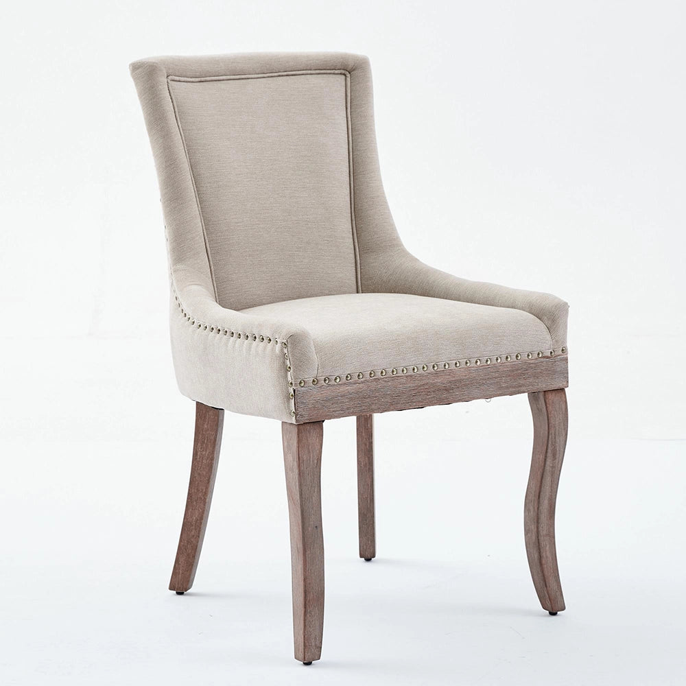 Set 2 sedie Ultra Side - Xylo - tessuto beige gambe legno