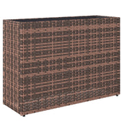 Letto per Orto Rialzato da Esterno 81x28x58 cm Fioriera Alta Capacità 45L con Fori di Drenaggio in Rattan Marrone