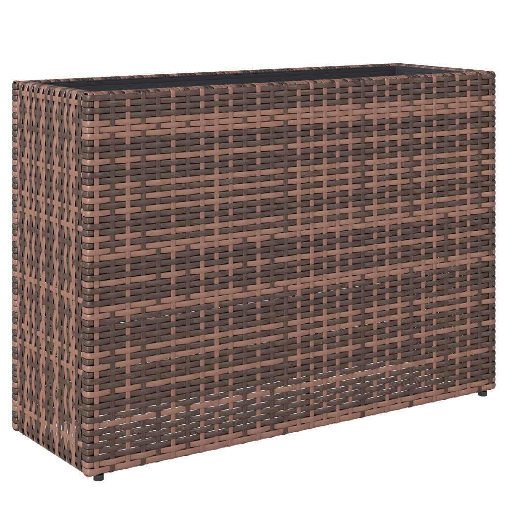 Letto per Orto Rialzato da Esterno 81x28x58 cm Fioriera Alta Capacità 45L con Fori di Drenaggio in Rattan Marrone