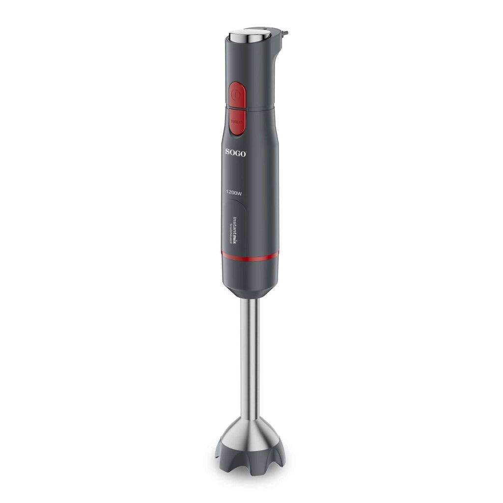 Frullatore a immersione 1200W, 6 lame in acciaio inox rivestite titanio e 21 velocità, con bicchiere 800 ml - Sogo