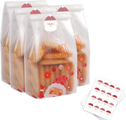 Sacchetti di carta cellofanata per dolci, pacchetto di 50 unità, confezione trasparente per regali di Natale, ideali per snack, pasticceria e pane.