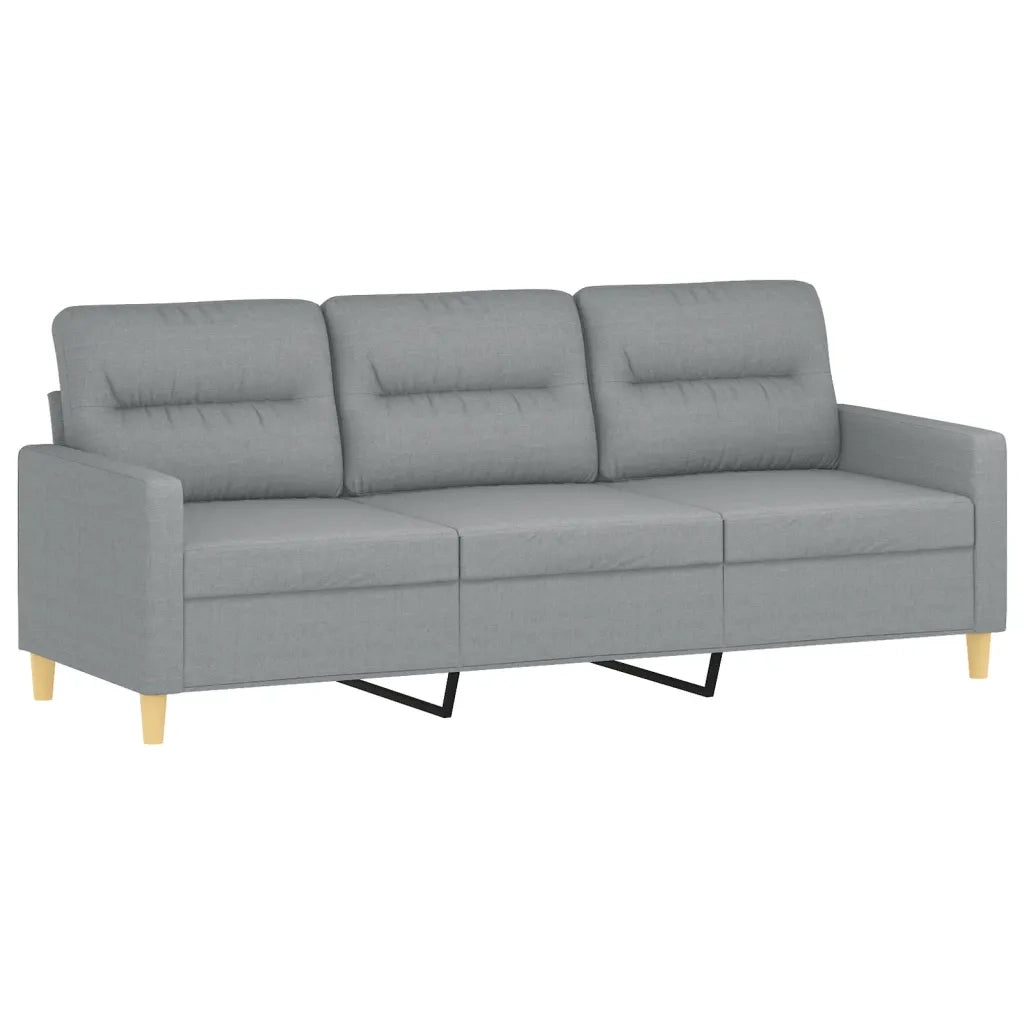 Set di Divani 3 pz con Cuscini Grigio Chiaro in Tessuto 3201536