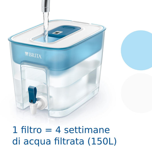 Brita Sistema filtrante XXL Flow (8.2L) incl. 1 x filtro MAXTRA PRO All-in-1 - distributore da frigorifero per famiglie e uffici, riduce cloro, calcare e impurità