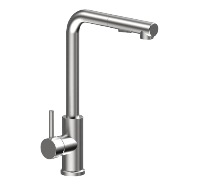 Miscelatore per cucina moderno in acciaio inox con doccia