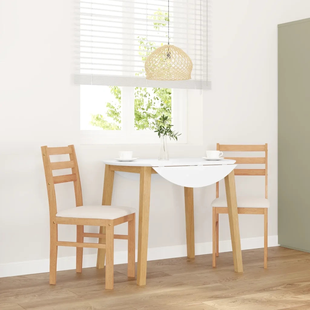 Sedie da Pranzo con Cuscini 2 pz in Legno Massello di Hevea 4102419