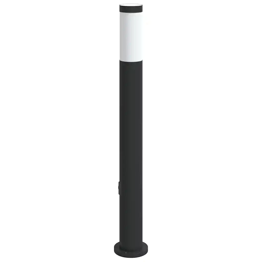 Lampada a paletto con presa elettrica 80 cm Acciaio Inox IP44 4006037