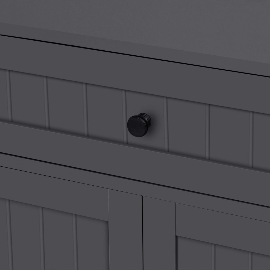 Isola Cucina su Ruote con Piano Allungabile e Cassetti ¨C MINIMAL ¨C Grigio/Naturale