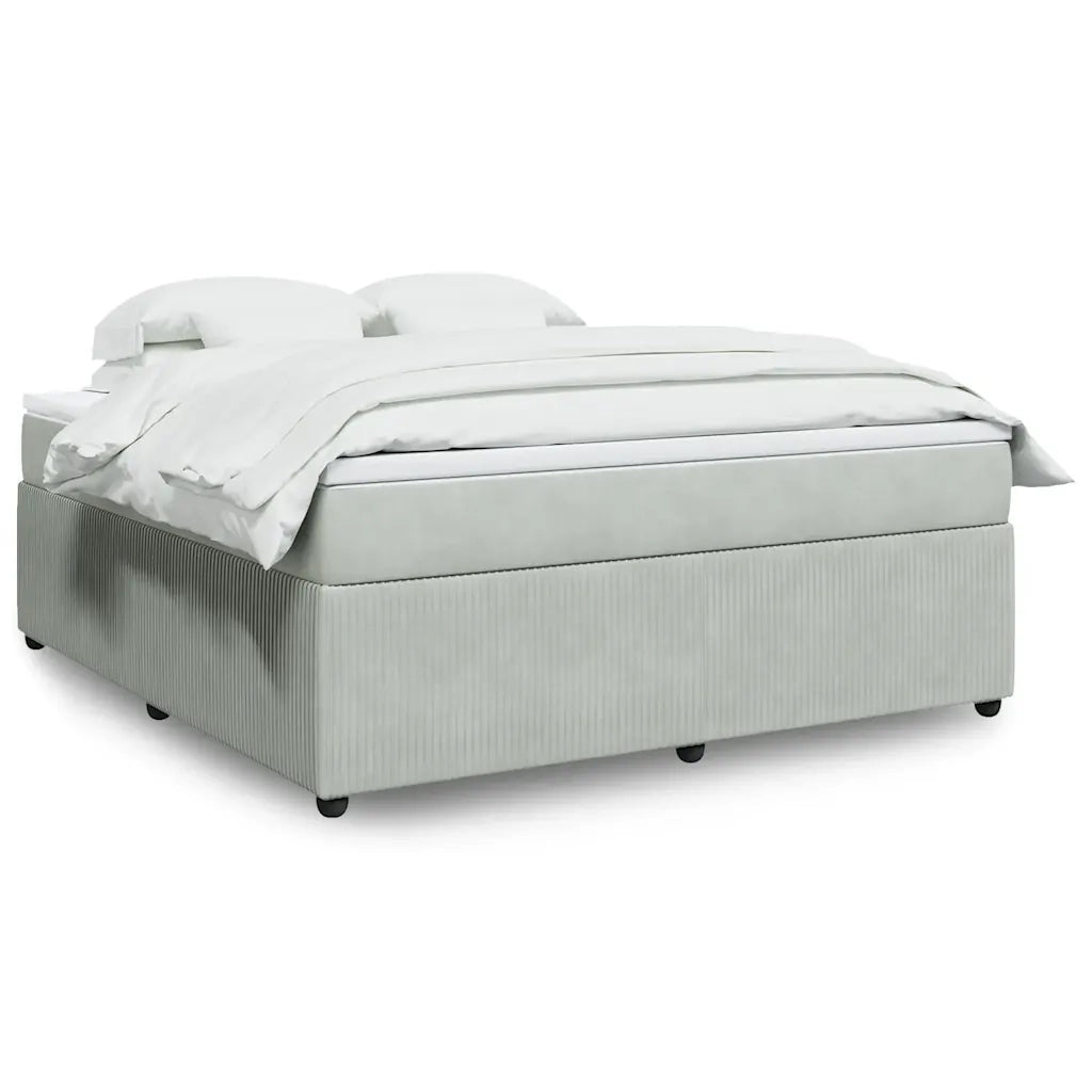 Giroletto a Molle con Materasso Grigio Chiaro 180x200cm Velluto
