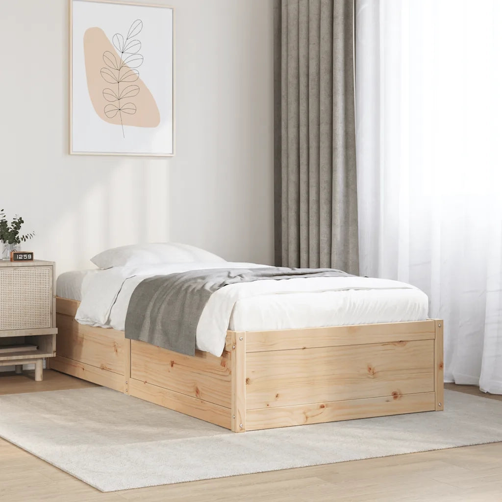 Letto singolo | Letto per adulti | Letto senza Materasso 75x190 cm in Legno Massello Pino