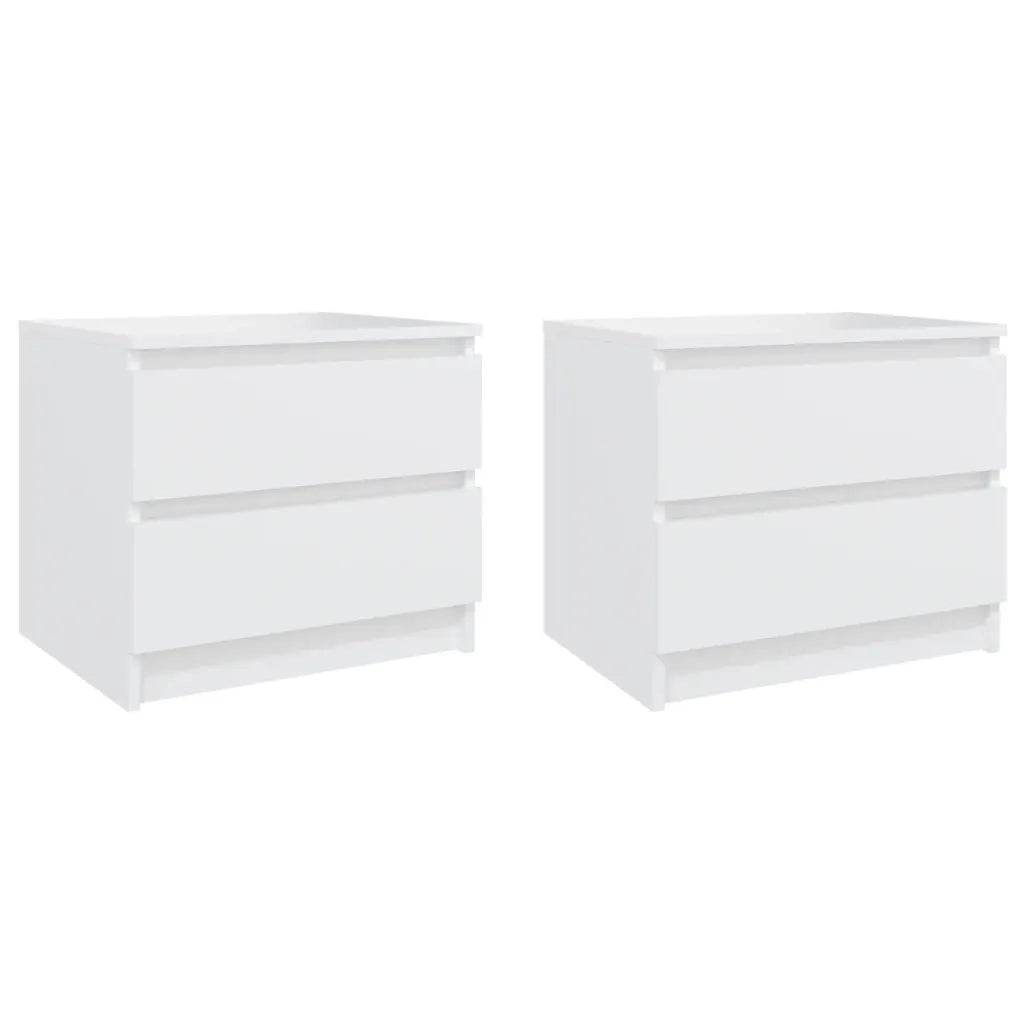 Comodini 2 pz Bianchi 50x39x43,5 cm in Legno Multistrato 806194