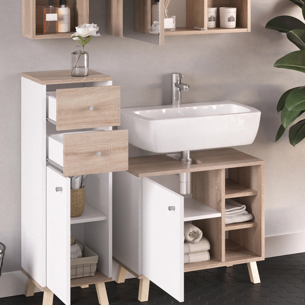 Vicco Set mobili bagno Bianco 4 parti