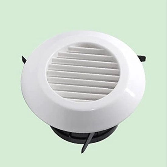 Ventilatore a soffitto bianco - Diffusore circolare - Montaggio a muro - Rete antivento - Materiale ABS di alta qualità - Facile da pulire - Griglia di ventilazione