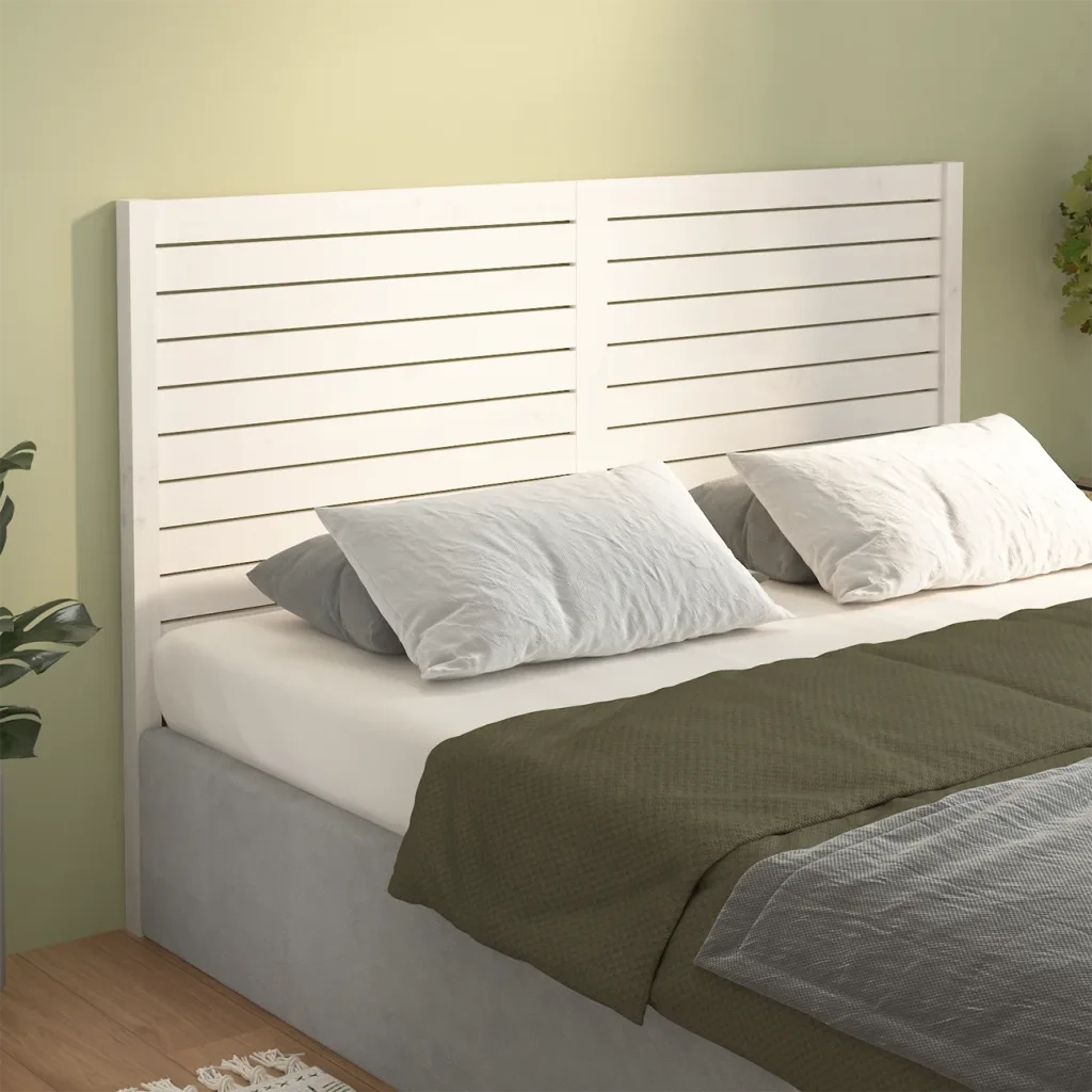 Testiera per Letto Bianca 146x4x100cm in Legno Massello di Pino cod mxl 47739