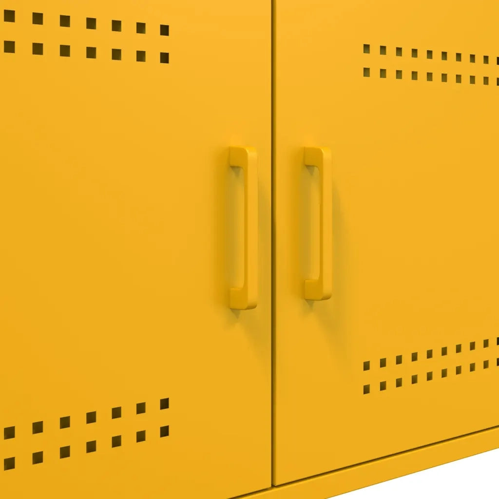 Tavolino da salotto | Tavolino da caff¨¨ | Tavolino da Soggiorno Giallo Senape 68x50x50,5 cm in Acciaio
