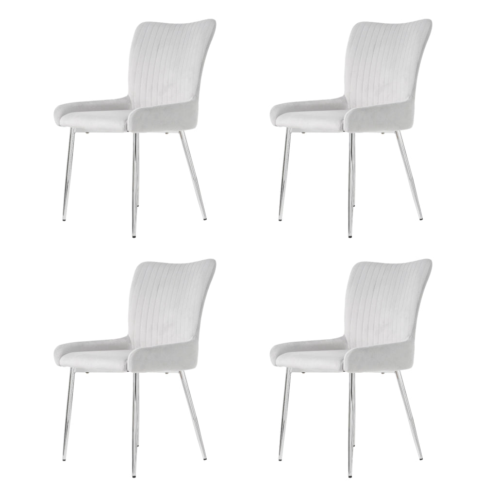 SEDIA DA SALA DA PRANZO in velluto grigio Set da 4 pezzi