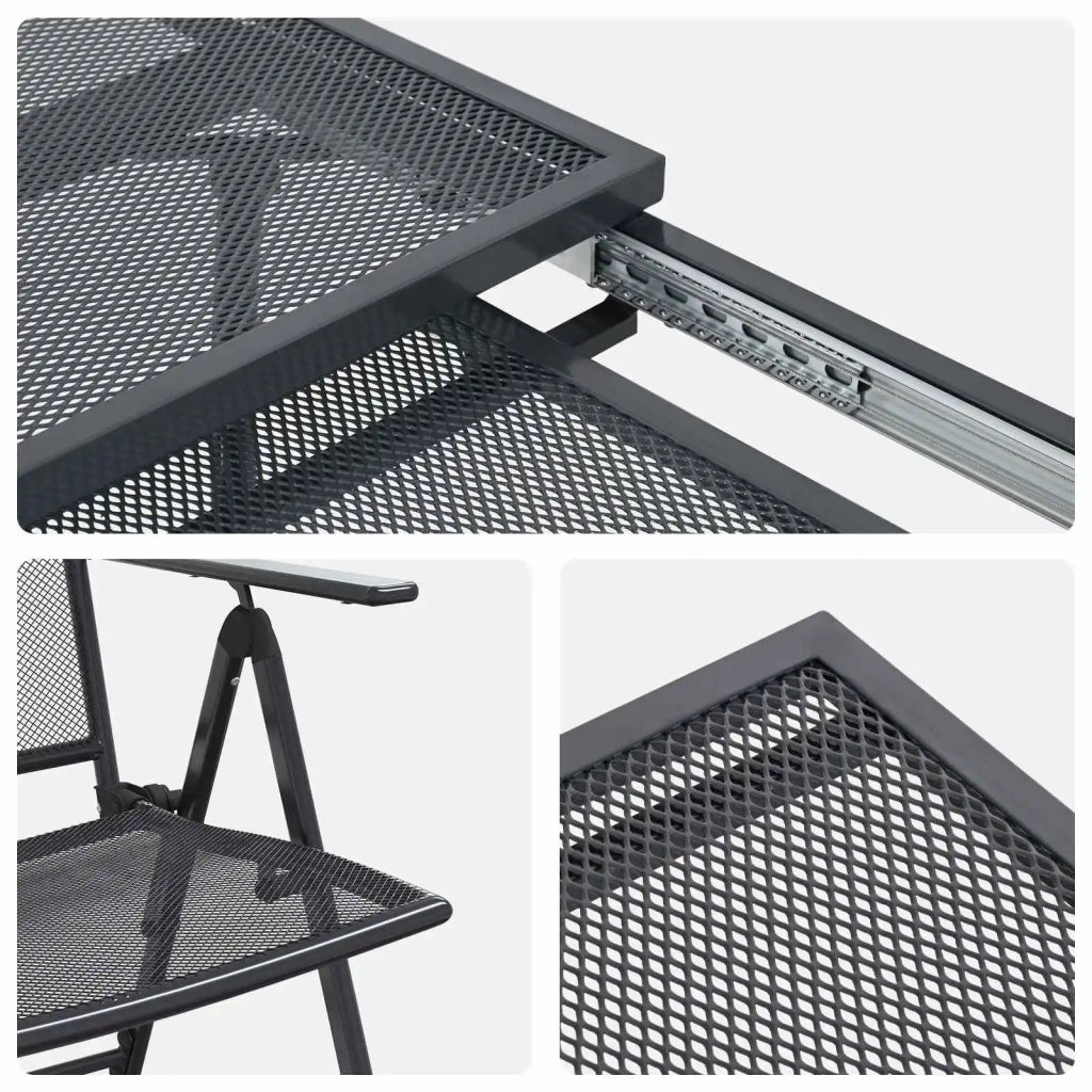 Set da Pranzo per Giardino 9 pcs Antracite 212 x 90 x 76 cm