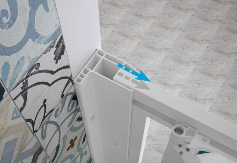 Cabina Doccia ad Angolo con Doppia Apertura Soffietto Interna Acrilico 2.2mm Telaio PVC Bianco - Misura: 80 x 80 x h185