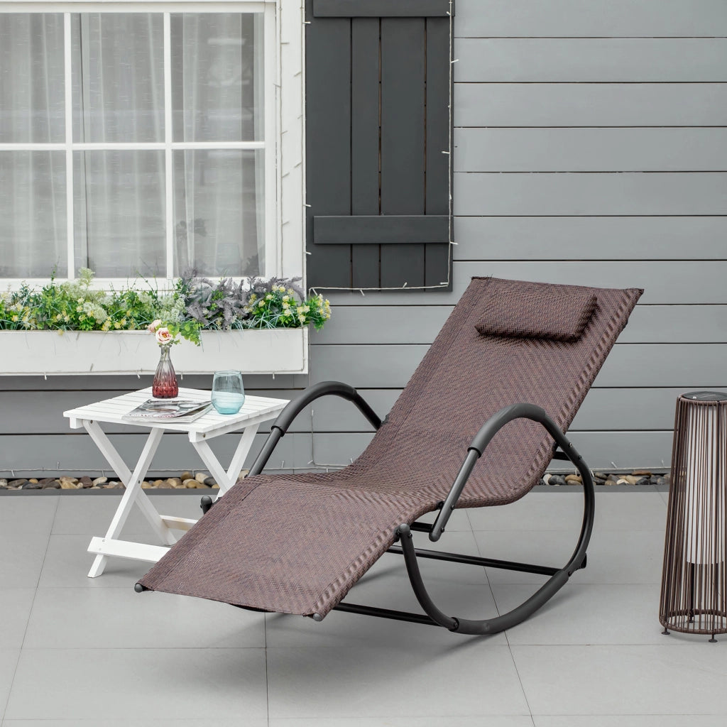 Poltrona dondolo da esterno ¨C zephmum ¨C marrone 157x60x80 cm
