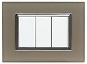 Placca Elegance 503 3M Moduli Bronzo Compatibile Bticino Matix