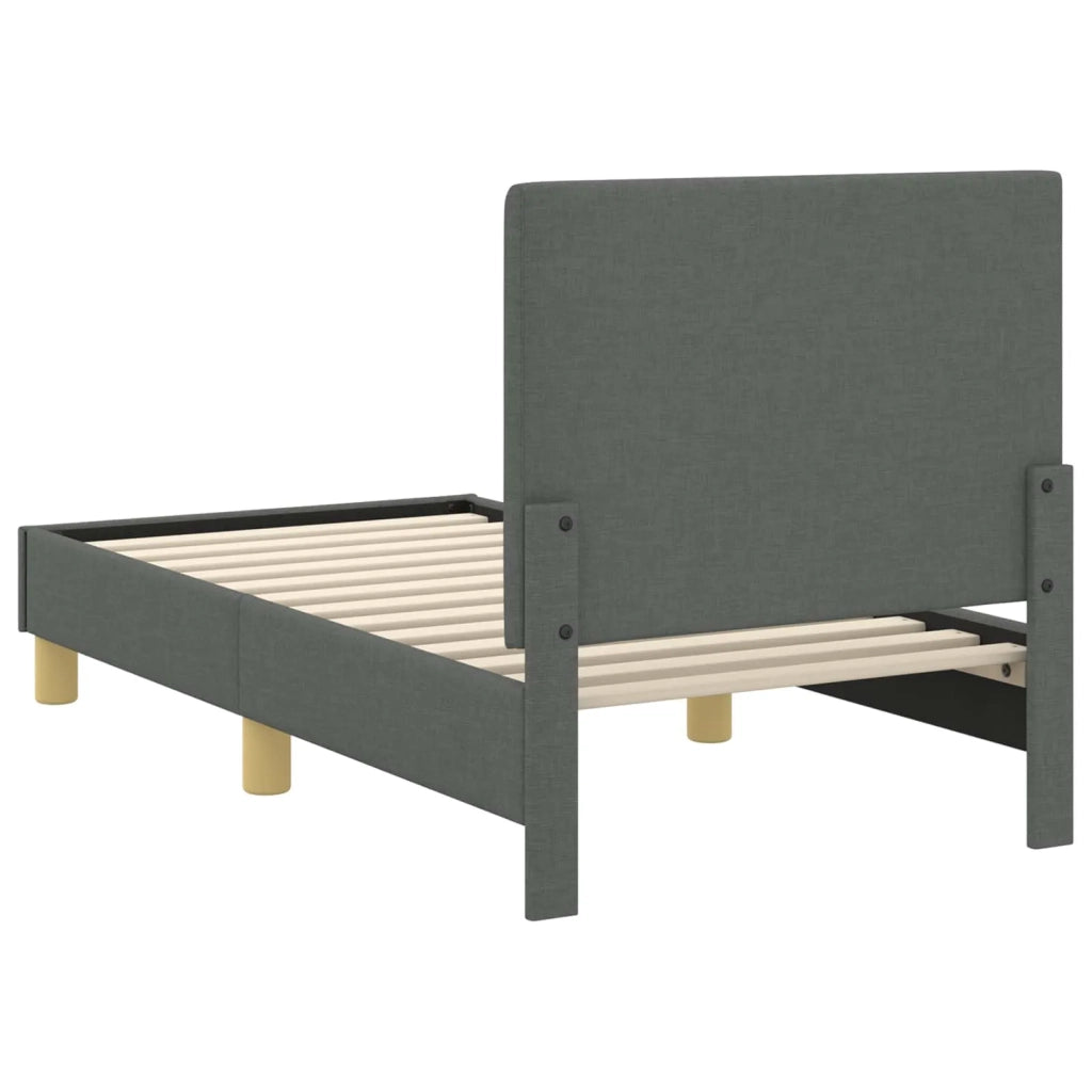 Struttura letto per bambini con testata Grigio scuro Tessuto