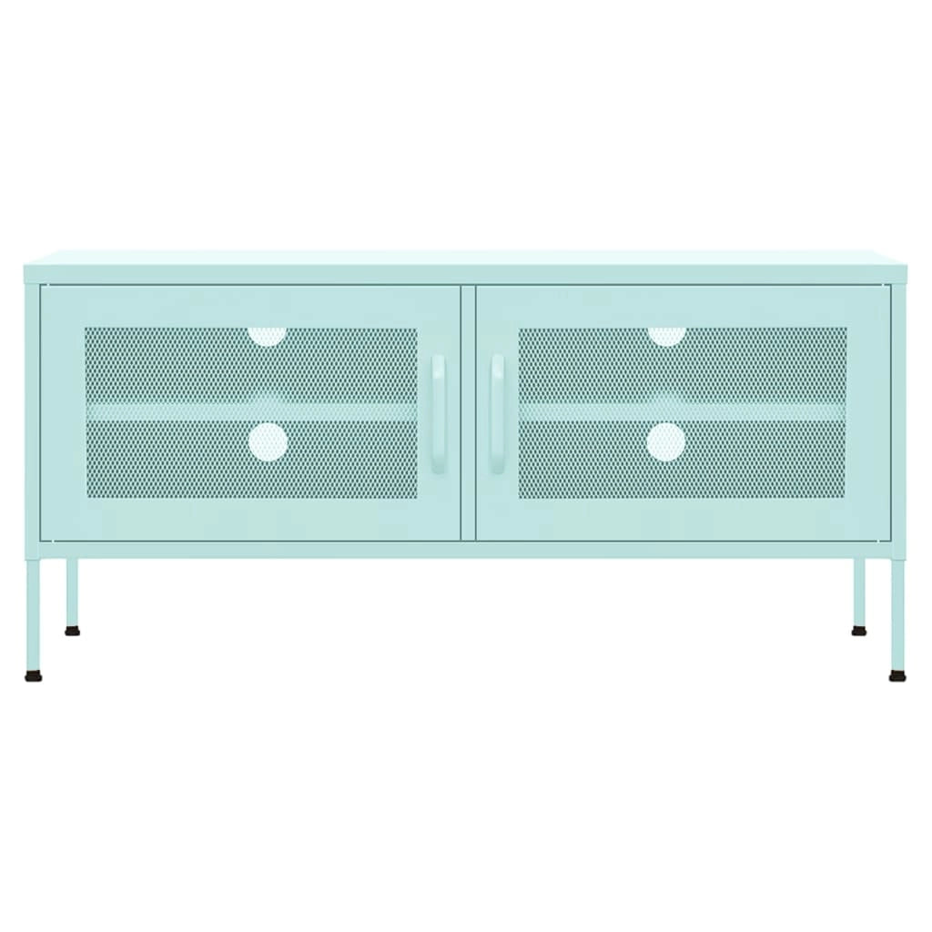 Mobile TV multimediale scaffale TV mobile TV sala da pranzo soggiorno camera da letto verde menta 105 x 35 x 50 cm acciaio verde 02_0027688