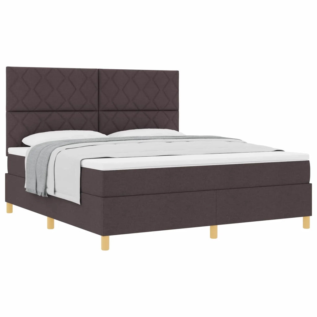 Letto a molle con materasso Marrone Scuro 180 x 200 cm Tessuto 3339717