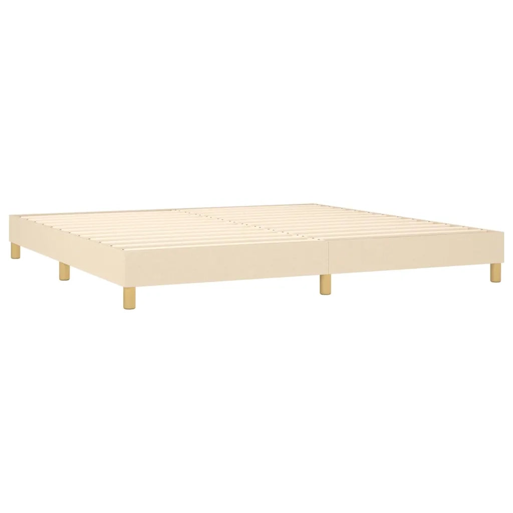 Giroletto a Molle con Materasso Crema 200x200 cm in Tessuto 3140646