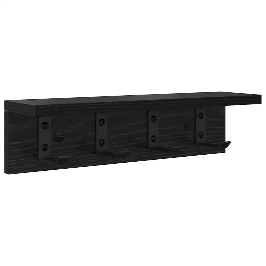 Appendiabiti a muro Rovere Nero 40 x 10,5 x 10,5 cm 874348