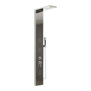 COLONNA PANNELLO DOCCIA IN ACCIAIO INOX CROMO LUCIDO CON DOCCETTA,FLESSIBILE E GETTI ORIZZONTALI MAS - CROMATO LUCIDO  - AER